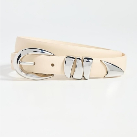 Madewell Triple Metal Keeper Belt, Ecru (M) - Picture 5 of 11